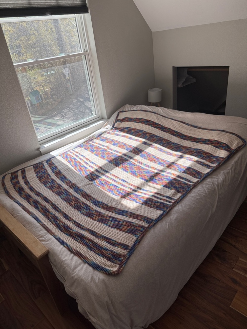 Rainbow Knit Throw Blanket